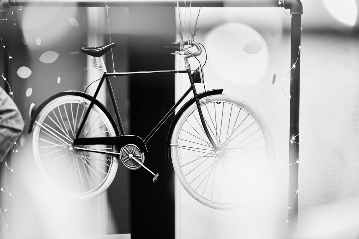 Ein Fahrrad als Dekoration