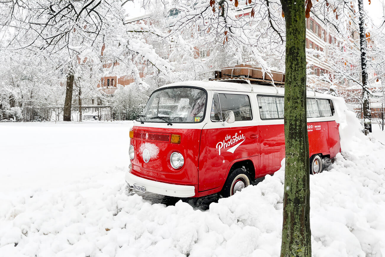 Der Photobus Schweiz im Schnee