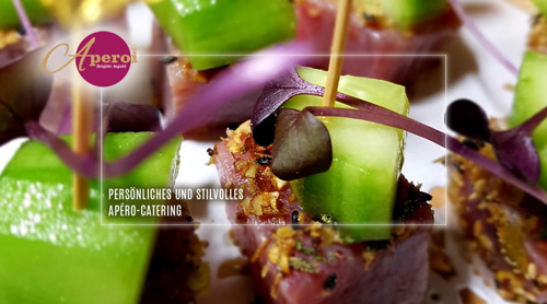 Stilvolles Hochzeitsapéro-Catering von Aperoi mit frisch zubereiteten Häppchen rund um den Zürichsee